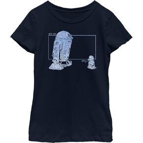 Girl's Star Wars Distressed R2-D2 and Grogu T-Shirt
