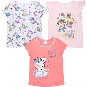 Peppa Pig Toddler Girls 3 Pack T-Shirts White/Pink 2T