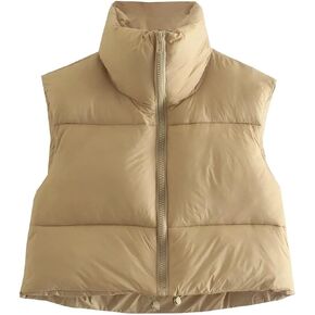 AMEBELLE Women's Cropped Puffer Vest Lightweight Warm Padded Crop Puffy Vest Gilet