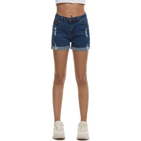 AvaCostume Women's Mid Rise Stretchy Vintage Boyfriend Denim Jean Shorts