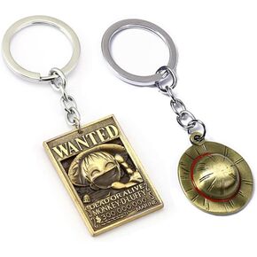 2 Pcs Hot Japan Anime One Piece Keychain Luffy Key Chain Cosplay