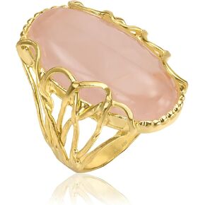 خواتم من الذهب عيار 14 قيراط فوق الفضة الاسترليني مع 19.05 TCW من الكوارتز الوردي الفاتح، خاتم كوكتيل ملفوف بالأسلاك، خواتم ذهبية رائعة، هدايا للنساء، مجوهرات جمالية، خواتم للنساء، مجوهرات للنساء in Kuwait