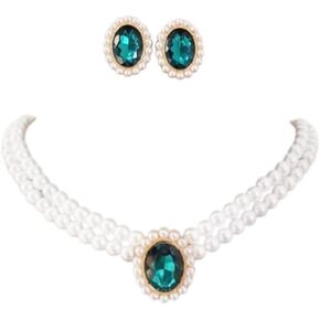 Multilayer Simulated Pearl Choker Necklace for Women 1920s Rhinestone Crystal Chunky Short Choker Necklace Chain Prom Party Dating Bridal Wedding Jewelry for Girls