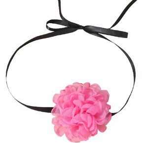 Black Choker Necklace Camellia Flower Lace-up Necklace For Women Girls Lace Velvet Collar Choker Colorful Bride Wedding Party Summer Necklaces Long Ribbon Vintage Big Flower Mother's Day Costume Jewelry Accessories