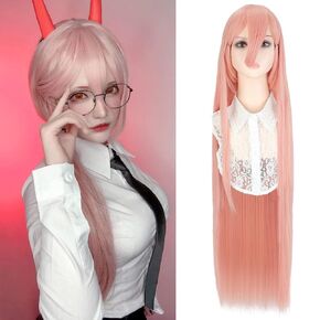 Angel Devil Cosplay Wigs Chainsaw Man Anime Costume Light Orange Brown Straight Long Fluffy Hair Wig with Bangs Female