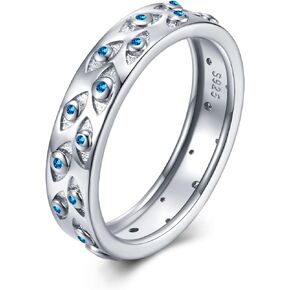 Evil Eye Ring 925 Sterling Silver Blue Evil Eye Ring Third Eye Ring Lucky Eye Ring Jewelry Gift for Women Girl