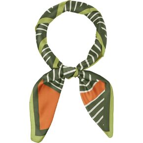 Elerevyo Women's Striped Satin Scarf Shawl, 35"x35" Large Square Silk Feeling Neck Scarves Head Wraps Neckerchief