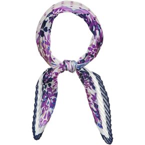 Allegra K Women Polka Dots Floral Pleated Rhombus Head Scarf Wraps Scarves Neckerchief