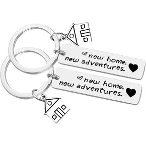 For New Home Keychain Set First Home Gift Housewarming Gift for New Homeowner House Keyring Moving in Key Chain for New Home Owners Jewelry Realtor Closing Jewelry