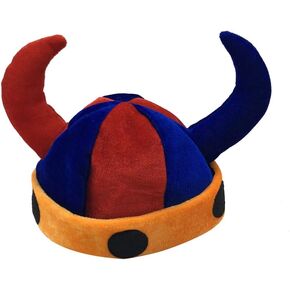 Amosfun Viking Helmet Boys Viking Hats Ox Horn Party Hats Viking Costume Hats Cranival Costume Dress Up for Party Favors (Blue, Red and Yellow)