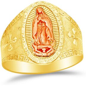 Sonia Jewels 14k Two Toned Gold Our Lady of Guadalupe Virgin Mary Religious Ring
