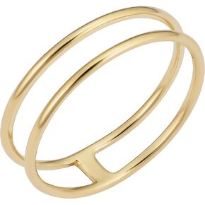 Kooljewelry 14k Yellow Gold 5.25mm Double Ring