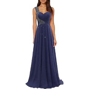 King Noiva Bridesmaid Dresses Long Chiffon Wedding Guest Gress Crystal Bedaed One Shoulder Evnning Dress