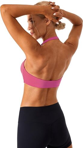 Lavento Women's Twist Front Padded Halter Sports Bra - Low Impact Yoga Lounge Workout Bras in Saudi Arabia
