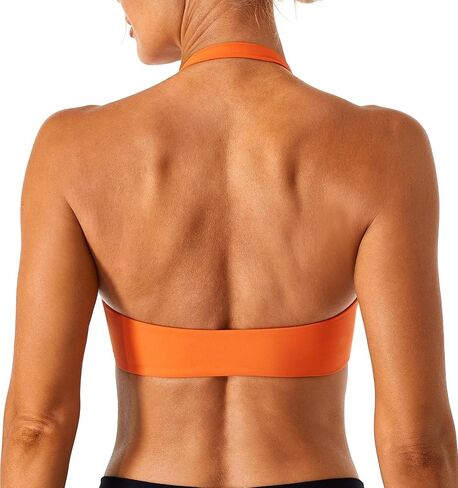 Lavento Women's Twist Front Padded Halter Sports Bra - Low Impact Yoga Lounge Workout Bras in Saudi Arabia