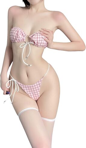 SINGUYUN المرأة أنيمي حمالة الصدر واللباس الداخلي مجموعة لوليتا Kawaii تأثيري الملابس الداخلية اليابانية مثير الملابس الداخلية مع تخزين in Kuwait