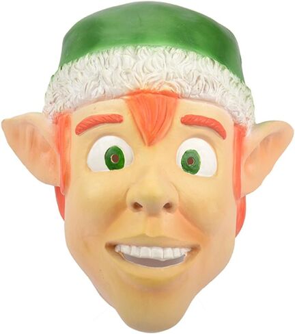 Christmas Santa Mask Elf Mask With Red Santa Hat Cute Santa Claus Costume Accessories Realistic For Adults in Saudi Arabia