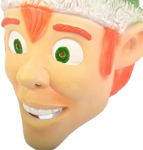 Christmas Santa Mask Elf Mask With Red Santa Hat Cute Santa Claus Costume Accessories Realistic For Adults in Saudi Arabia