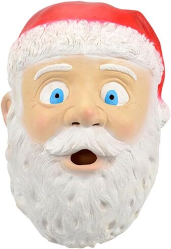 Christmas Santa Mask Elf Mask With Red Santa Hat Cute Santa Claus Costume Accessories Realistic For Adults in Saudi Arabia