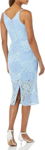 Dress the Population Women's Aurora Sleeveless Plunge Neck Bodycon Midi Dress in Saudi Arabia