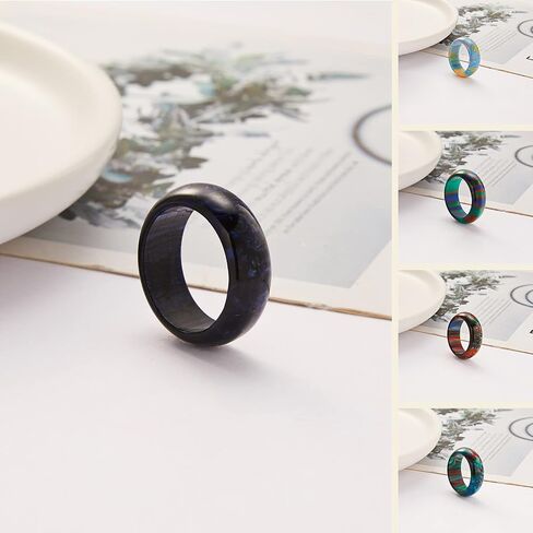 PIANOZZ Resin Acrylic Plastic Rings Colorful Chunky Dome Thick Wide Cute Trendy Rings for Women Vintage Knuckle Finger Stackable Joint Jewelry Rings Handmade Gift for Mothers Girls in Saudi Arabia