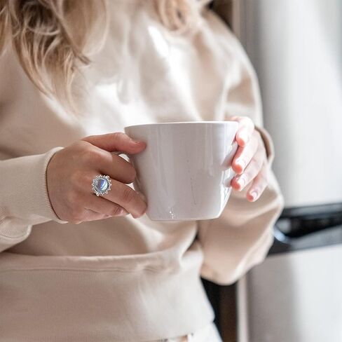 MYLYAHY S925 خاتم حجر القمر من الفضة الاسترليني للنساء الفتيات، خاتم كلاسيكي من الحجر الطبيعي الأصلي والأحجار الكريمة، خاتم كوكتيل فاسق راكب الدراجة النارية العتيقة كريستال بوهو خاتم مجوهرات لها in Kuwait