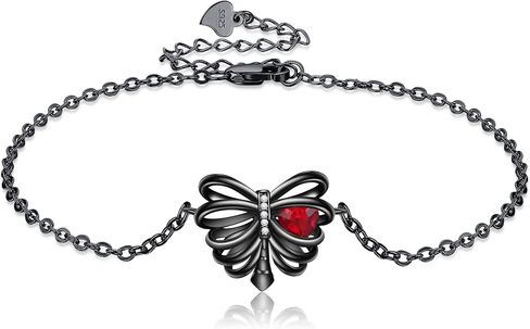 URONE Skull Bracelet Sterling Silver Skull Skeleton Rib Pendant Bracelet Gothic Skull Jewelry Gifts for Women Daughter Girlfriend in Saudi Arabia
