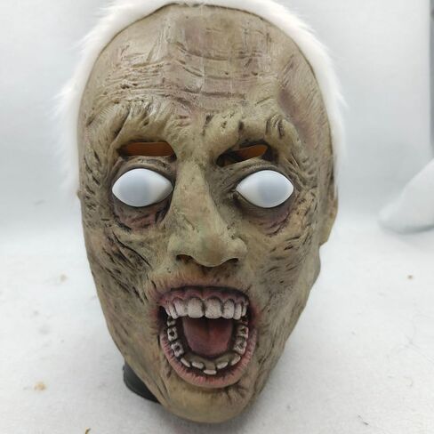 Bstask Old Man Scary Granny Blinking Glowing Ghost Head Mask Horror Latex Zombie Devil Demon Headgear Ghost Game Nun Mask in Kuwait