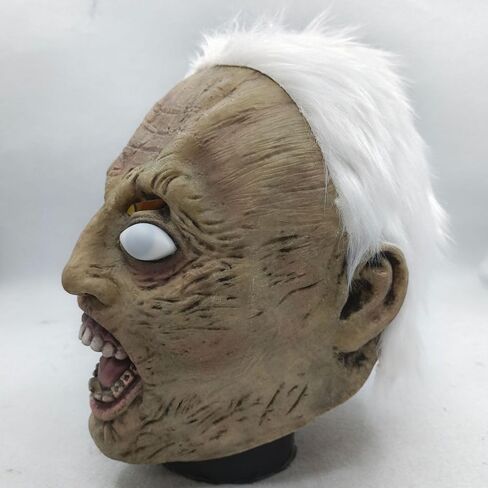 Bstask Old Man Scary Granny Blinking Glowing Ghost Head Mask Horror Latex Zombie Devil Demon Headgear Ghost Game Nun Mask in Kuwait