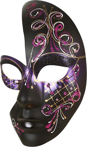 زي نسائي للسيدات والفتيات قناع نصف وجه البندقية قناع تنكر للهالوين قناع ماردي غرا التأثيري للحفلات التنكرية in Kuwait