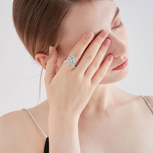 925 Sterling Silver Created Abalone Shell Dragonfly/Butterfly Adjustable Rings,Dainty Cubic Zirconia Animal Statement Rings Gifts for Women Girlfriend Teen Girls in Saudi Arabia