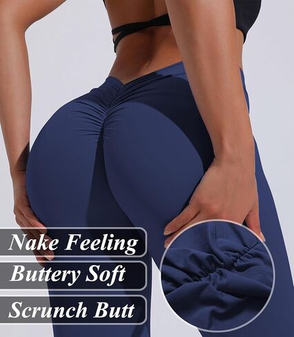 POWERASIA V Back Scrunch Butt Leggings for Women Butt Lifting Wokrout Leggings High Waisted Yoga Pants Tummy Control Tights in Saudi Arabia