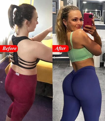 POWERASIA V Back Scrunch Butt Leggings for Women Butt Lifting Wokrout Leggings High Waisted Yoga Pants Tummy Control Tights in Saudi Arabia
