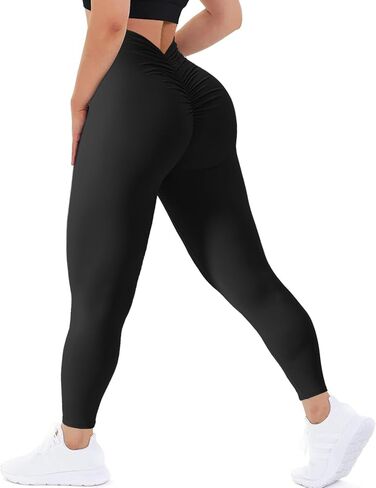 POWERASIA V Back Scrunch Butt Leggings for Women Butt Lifting Wokrout Leggings High Waisted Yoga Pants Tummy Control Tights in Saudi Arabia
