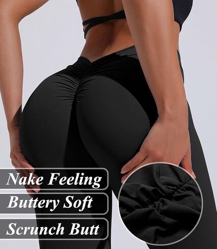 POWERASIA V Back Scrunch Butt Leggings for Women Butt Lifting Wokrout Leggings High Waisted Yoga Pants Tummy Control Tights in Saudi Arabia