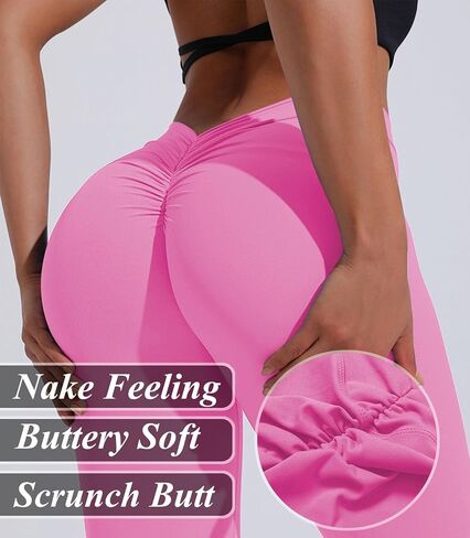 POWERASIA V Back Scrunch Butt Leggings for Women Butt Lifting Wokrout Leggings High Waisted Yoga Pants Tummy Control Tights in Saudi Arabia