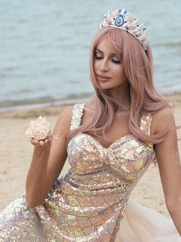 تيجان الأميرة تاج حورية البحر من سويتف للنساء والفتيات، تيجان حورية البحر الصغيرة هدية لحفلات أعياد الميلاد in Kuwait