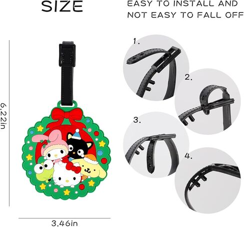 بطاقة امتعة من السيليكون بتصميم انيمي كاواي لشنط السفر للنساء وشنط الظهر وشنطة اليد والمدرسة للاطفال والاولاد والبنات، بطاقات تعريف مضحكة لبطاقة الهوية in Kuwait