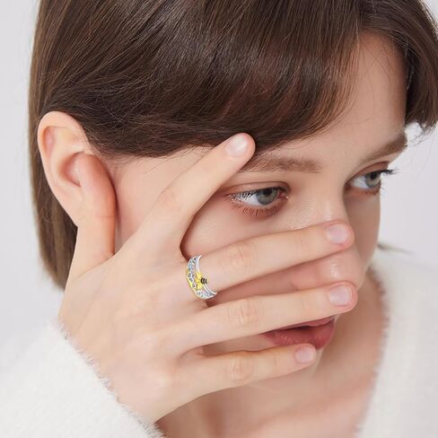 PCTJYFU 925 Sterling Silver Four Leaf Clover Ring stacking Rings For Women in Kuwait