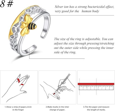 PCTJYFU 925 Sterling Silver Four Leaf Clover Ring stacking Rings For Women in Kuwait