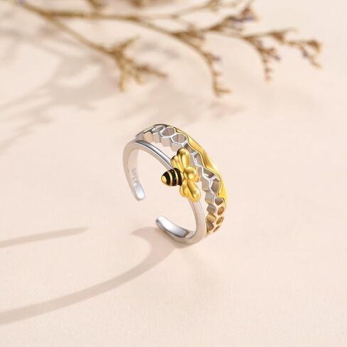 PCTJYFU 925 Sterling Silver Four Leaf Clover Ring stacking Rings For Women in Kuwait