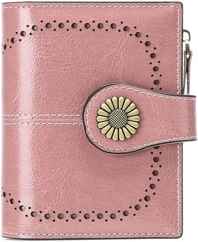 SENDEFN Womens Wallet Pouch Purse Genuine Leather Bifold ID Window Credit Debit Card Holder RFID Protected with Gift Box (Red) in Saudi Arabia