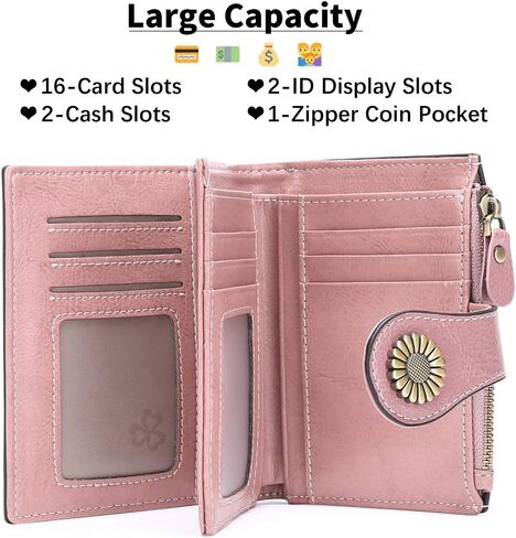 SENDEFN Womens Wallet Pouch Purse Genuine Leather Bifold ID Window Credit Debit Card Holder RFID Protected with Gift Box (Red) in Saudi Arabia