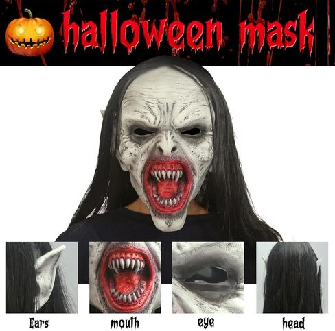 Vampire Zombie Mask Halloween Demon Killer Creepy Mask Devil Horror Cosplay Props in Saudi Arabia