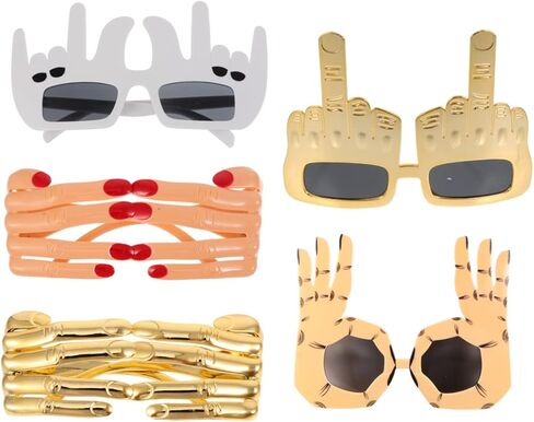 زينة الهالوين 5 قطع نظارات إصبع مبتكرة للحفلات نظارات مكياج مضحكة زي صور بوث نظارات شمسية دعائم أحمق نظارات إصبع نمذجة الملابس البلاستيكية in Kuwait