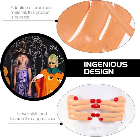 زينة الهالوين 5 قطع نظارات إصبع مبتكرة للحفلات نظارات مكياج مضحكة زي صور بوث نظارات شمسية دعائم أحمق نظارات إصبع نمذجة الملابس البلاستيكية in Kuwait