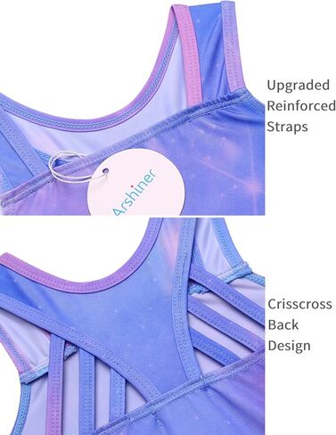 Arshiner Girls Ballet Dance Leotards Straps Back Camisole Tank Leotard Gymnastics Dancewear for Kids in Saudi Arabia