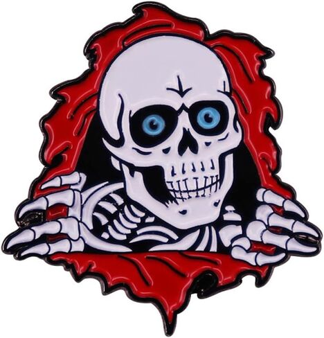 Badge Metal Pin Blue Eyes Skull Skull Brooch Halloween Prank Badge Gothic Horror Art Accessory Metal Jewelry Badge, Metal, black opal in Kuwait