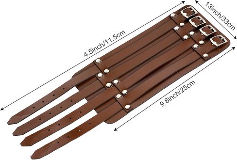 زوج واحد من سوار المعصم المصنوع من الجلد الصناعي من العصور الوسطى للجنسين من عصر النهضة مع إبزيم للذراع من أجل حفلة الهالوين التنكرية in Kuwait