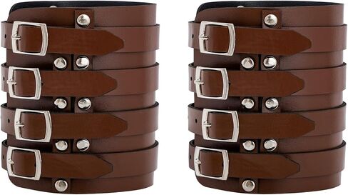 زوج واحد من سوار المعصم المصنوع من الجلد الصناعي من العصور الوسطى للجنسين من عصر النهضة مع إبزيم للذراع من أجل حفلة الهالوين التنكرية in Kuwait